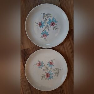 Vintage 1950s Steubenville Fairlane Pattern Dinner Plates MCM USA Set Of 2